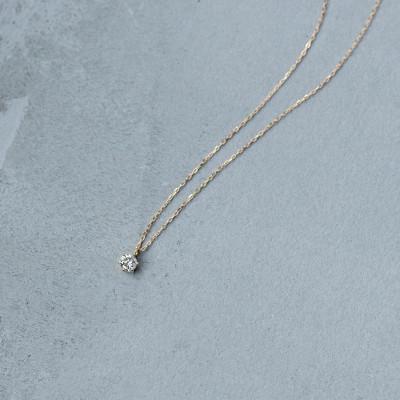 ふるさと納税 大津市 【18金イエローゴールド ダイヤモンドネックレス】0.1ct 気品ある美しさ 6本たてづめ 40cm
