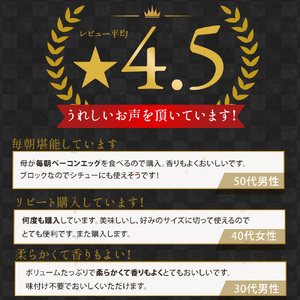 ベーコンブロック 約１ｋｇ×３枚（冷蔵）_M18-0013