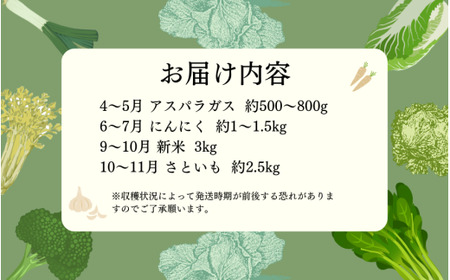 【4回定期便】ラポルテ五泉旬祭(季節の旬の野菜･米) 新潟県 五泉市 まるっと五泉プロジェクトFunSpace株式会社