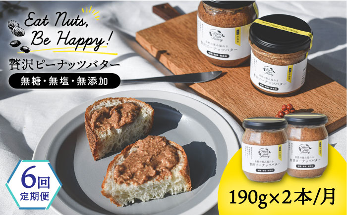 【全6回定期便】贅沢 ピーナッツバター 無糖 無塩 無添加 落花生100％使用した薄皮付き 《糸島》【いとしまコンシェル】 [ASJ006]