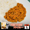 【ふるさと納税】阿蘇 熊本 小国郷 小国産の豚肉 町内製造 ドライカレー レトルト スパイシー 常温保管 120g 5個 計600g ギフト 専用箱入り 贈答 プレゼント お歳暮 お米と相性バツグン 送料無料 【地場産品：類型3】