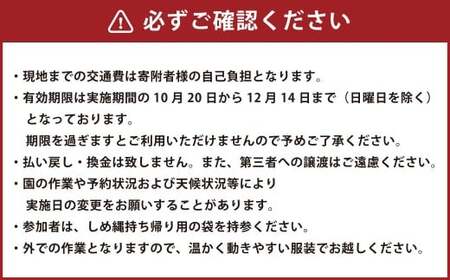 【体験期間10月20日～12月14日】 熊本宇土で作られた香り高いハーブで作るオリジナルしめ縄づくり体験 （ペア） ／ 1組 2名様分 しめ縄づくり しめ縄作り しめ縄 体験 【2025年10月下旬～