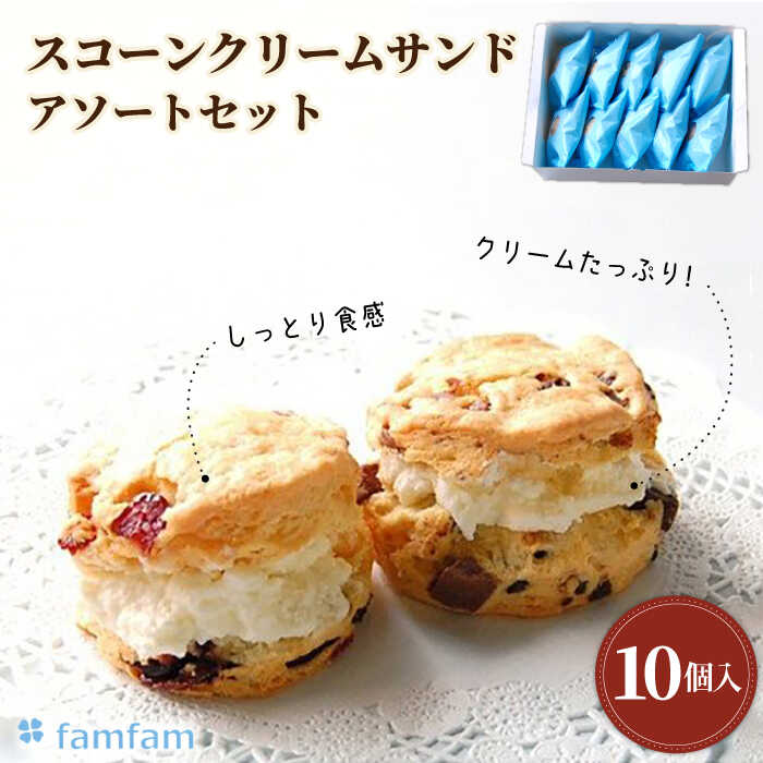 【ふるさと納税】 スコーンクリームサンド アソートセット 10P 洋菓子 焼菓子 個包装 多治見市/famfam [TAK005]