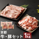 【ふるさと納税】【総本家肉の大橋亭】柔こうて、おいしゅうて！ 京都牛切落しと豚こま切セットで1キロ｜250g×各2パック 合計1kg 4パック 豚肉 小間切れ 牛肉 切り落とし スライス お肉 食べ比べ 小分け 冷凍 京都市 人気 おすすめ