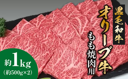 黒毛和牛オリーブ牛 もも焼肉用 約500ｇ×２_M18-0020