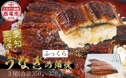 
                  三河産 うなぎ蒲焼 3尾（350～370g）・A084-20-1
                