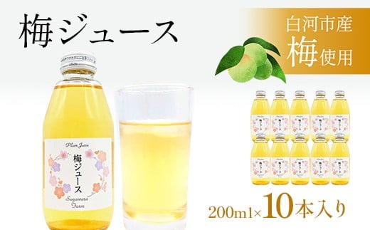 白河の梅ぇジュース 10本入り 果実飲料 ジュース 飲料 果物 くだもの 白河 F24R-224