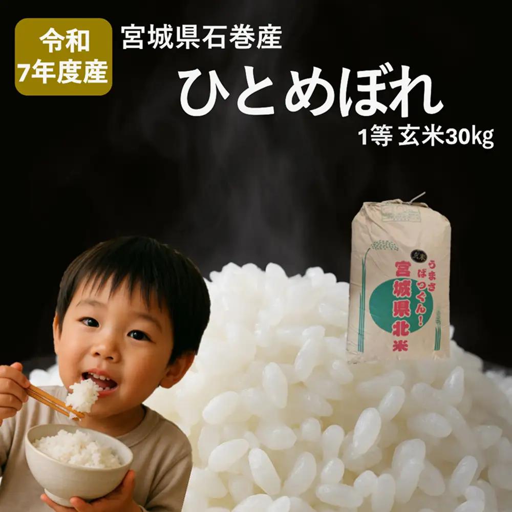 米 ひとめぼれ 玄米 30kg 令和7年産 ヒトメボレ お米 ごはん ご飯 30キロ 産地直送 米処 美味しい おこめ こめ さっぱり
