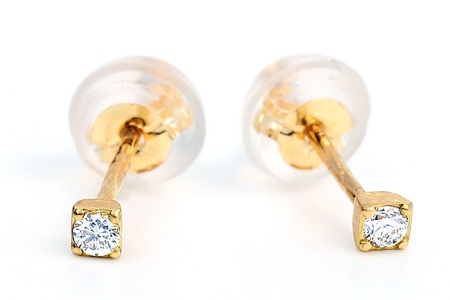 トータル0.04CT K18セカンドピアス　E296DI-Y NSAN001