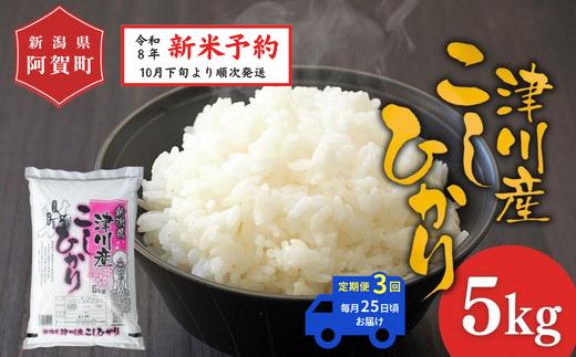 
                  《令和8年産　新米予約》【定期便 全3回】米 5kg×3回 (計15kg) 新潟県阿賀町 津川産 コシヒカリ 令和8年産 精米 白米 15キロ 新潟県産コシヒカリ 新潟県産こしひかり 新潟県産 コシヒカリ こしひかり ごはん ご飯 新潟県 阿賀町
                