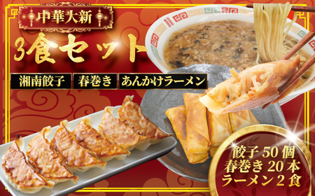 湘南餃子 50個 春巻き 20本 ラーメン 2食 中華セット【 中華 冷凍餃子 】