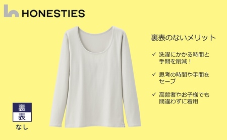 [WOMENS]裏表なし インナーTシャツ ＜長袖/綿PU＞ M(グレー) 3枚 レディース