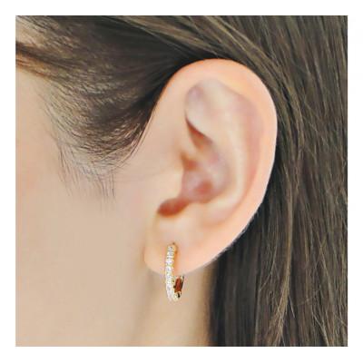 ふるさと納税 韮崎市 フープピアス K18YG ゴールド ダイヤモンド 0.35ct バネ 中折れ【f215-k18yg】 |  | 02