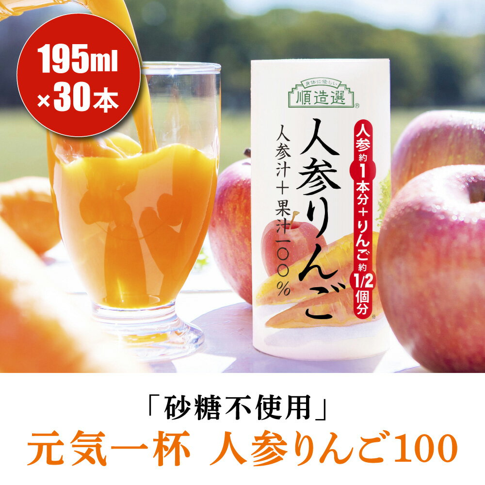 【ふるさと納税】砂糖不使用 人参りんご 195g×30本 順造選｜無添加 無塩 健康 にんじん リンゴ ジュース ドリンク カロテン 長期保存 [0283]