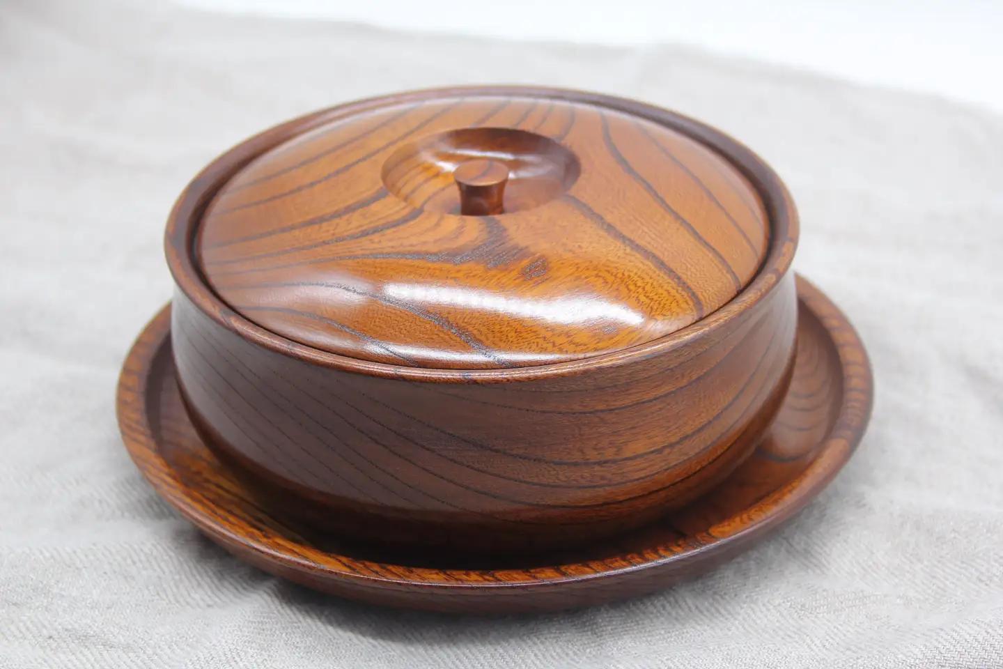 漆 7寸盆付 5.5寸菓子器 ケヤキ【器 漆】