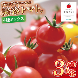 ドロップファームの美容トマトおまかせ3kg箱(４種ミックス）【とまと フルーツトマト 野菜ソムリエ 栄養士 アイコ イエローアイコ 小鈴 フルティカ 野菜 フレッシュ 水戸市 茨城県】（CK-101）