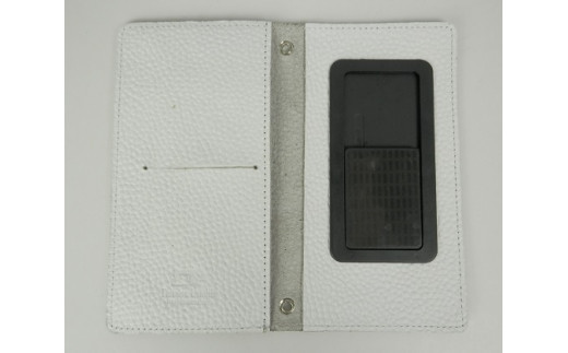 
H-184　本革スマホカバー（手帳型Ｌサイズ）　ホワイト

