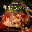 【ふるさと納税】黒毛和牛！生 ハンバーグ 10個～ (1個：120g) ソース付き【選べる内容量：10個 / 14個】 牛肉の食感が凄い！食べ応えたっぷり 超粗挽きのハンバーグ【牛肉 豚肉 和牛 黒毛和牛 国産 お家ごはん 夜ご飯 おかず 人気 ジューシー】