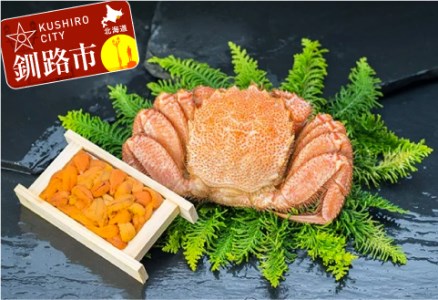 【期間限定！寄附額改定↓！】【蟹とウニの豪華コラボ！】ボイル毛ガニ500g×1尾&生うに折100g ふるさと納税 うに かに F4F-5334