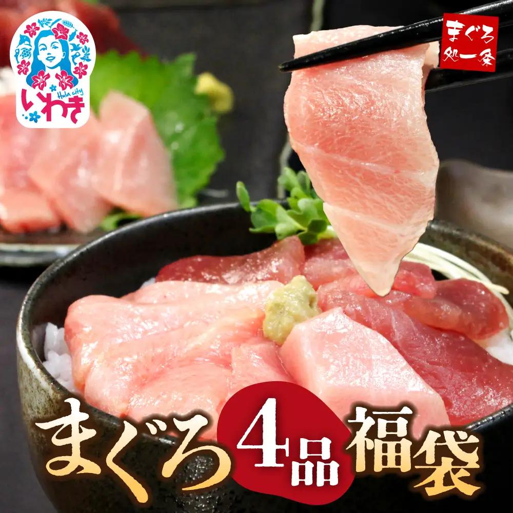 本マグロ 計約560g 4品福袋 【まぐろ】 DG003