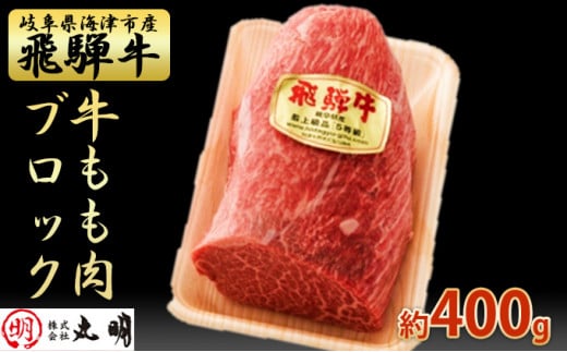 
[№5533-0266]【飛騨牛】もも肉ブロック400g（ローストビーフに最適）
