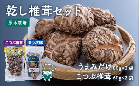 乾し椎茸セット360g【大分県新ブランドうまみだけ80g×3袋、こつぶ椎茸60g×2袋】
