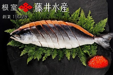 [12月21日決済分まで年内配送]【北海道根室産】時しらず鮭1.5kg×1P・いくら醤油漬け50g×1P F-42013