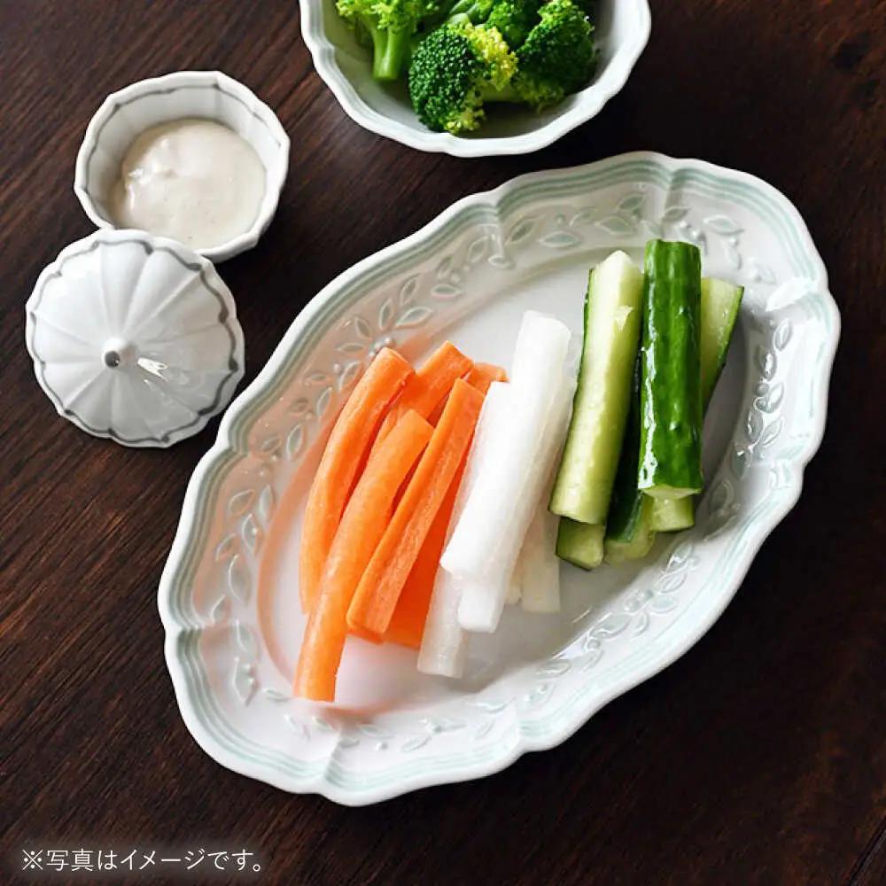 【波佐見焼】ombre de fleur オリーブオーバル palette green 2枚セット【翔芳窯】[FE490]
