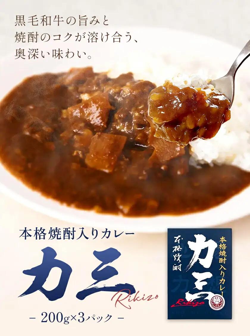 本格焼酎入カレー 力三 200g×3P 計600g 堀之内俊雄商店 《30日以内に出荷予定(土日祝除く)》鹿児島県 さつま町