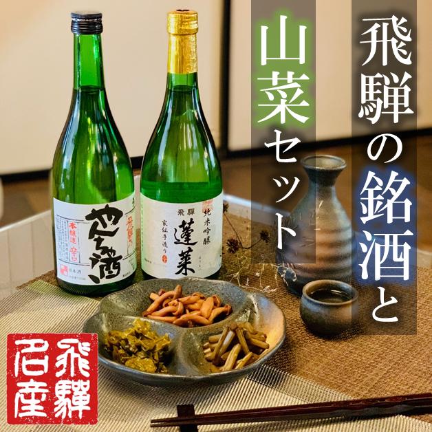 【ふるさと納税】＜8月から寄附額改定＞飛騨の地酒2本と山菜の佃煮3品セット 瓶詰め[Q1743]