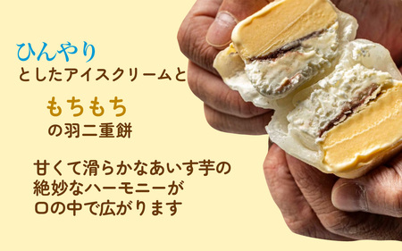 羽二重餅 あいす芋大福 （バニラカスタード） 8個セット [A-181002] / 大福 芋 サツマイモ バニラ アイス さつま芋 薩摩芋 餡 さつまいも 詰め合わせ 詰合せ 焼きたて 菓子 羽二重 