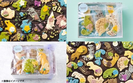 kurimaro collection 爬虫類 ・ 両生類 クッキー アート ギフト セット （ 8枚 入 ） クッキー お菓子 アイシング クッキー 可愛い かわいい 焼き菓子 プレゼント 動物 ど