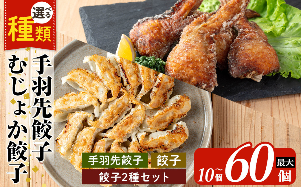 
            K-285 《選べる種類》霧島黒豚使用！奇跡の手羽先餃子orむじょか餃子or餃子2種セット(計10個～60個)【MAGONIMO餃子】霧島市 餃子 ぎょうざ 手羽 生餃子 黒豚 豚 惣菜 総菜 時短 おかず
          