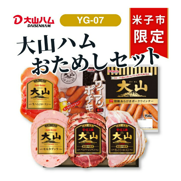 【ふるさと納税】 大山ハム ハム ソーセージ 6種 詰め合わせ おためし 肉 肉加工品 加工品 ペッパーシンケン 生ハム ロース ポークウインナー ポチキ あらびき 粗挽き お取り寄せグルメ 送料無料 鳥取県 米子市【26-009-002】 YG-07