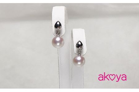 akoya ぷっくりしずく ピアス ( K18WG ) 三重県 伊勢志摩 真珠 パール ピアス 18金 K18