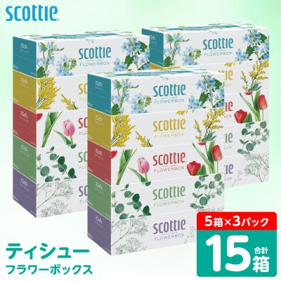ふるさと納税 八代市 ティッシュ 15箱 スコッティ フラワーボックス_186-6425