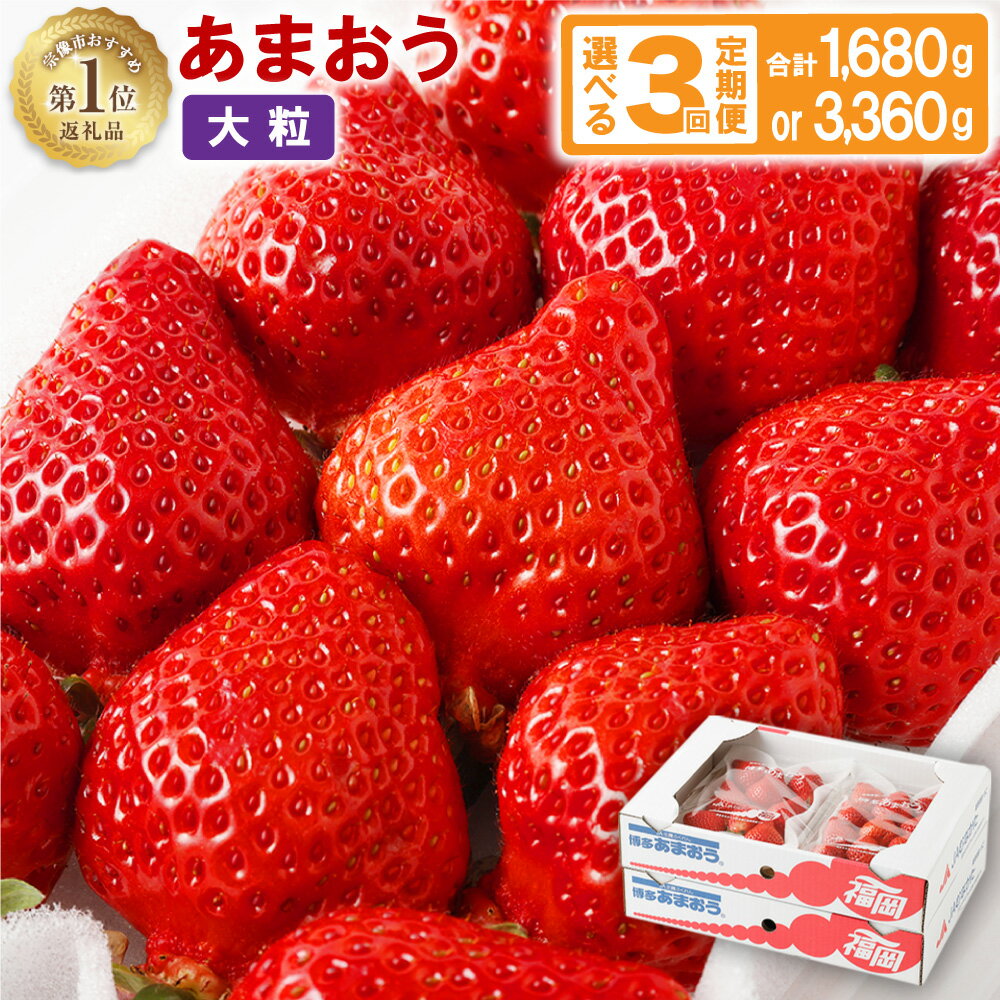 【ふるさと納税】【レビューCP対象】【定期便／3ヶ月連続お届け】大人気のあまおう 280g × 2 or 4パック 計3回 総量1.68kg or 3.36kg 3ヶ月定期便 福岡県産いちご【JAほたるの里】 イチゴ 苺 デザート いちご 旬 パーティー ケーキ 手土産 プレゼント 団らん 送料無料