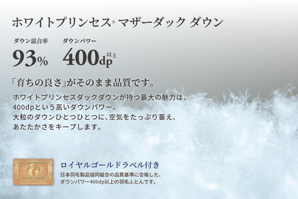 羽毛布団 セミダブル 本掛け ［ネスカ・ブルー］ 綿100％×ホワイトプリンセス?マザーダック ダウン93% ダウンパワー 400dp 【富士新幸 花巻工房】  【2057】