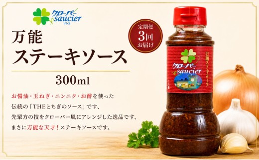 【定期3回】万能ステーキソース 1本 | ステーキハウス クローバー ドレッシング 野菜 お肉 肉 ステーキ サラダ 野菜炒め 栃木県 那珂川町 送料無料