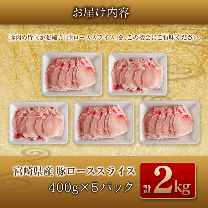 BC86-23 ≪数量限定≫豚ローススライス(計2kg)　肉　豚　豚肉　国産_イメージ5