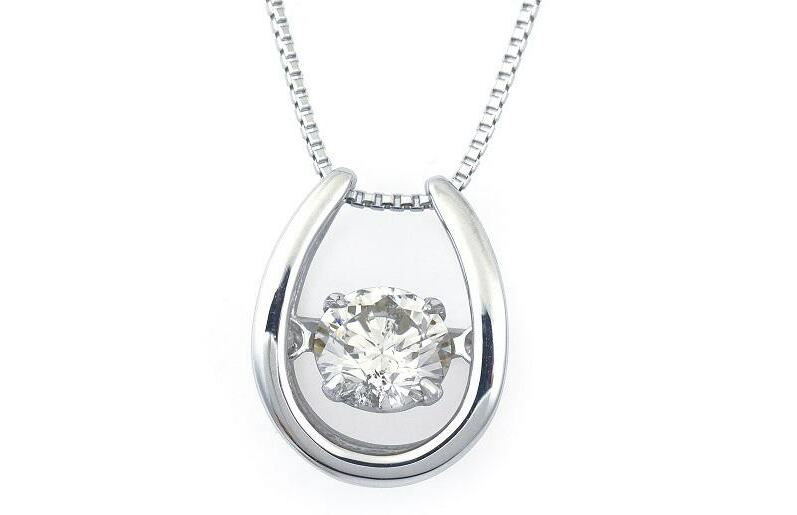 プラチナ馬蹄ダイアモンドネックレス（W227）【ジュエリー ファッション アクセサリー 贈り物】 J053_イメージ2
