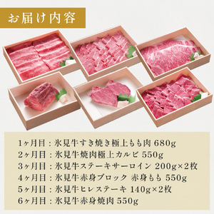 氷見牛ステーキ用&すき焼き肉用&焼肉用6ヶ月お届け 富山県 氷見市 定期便 牛肉 お肉