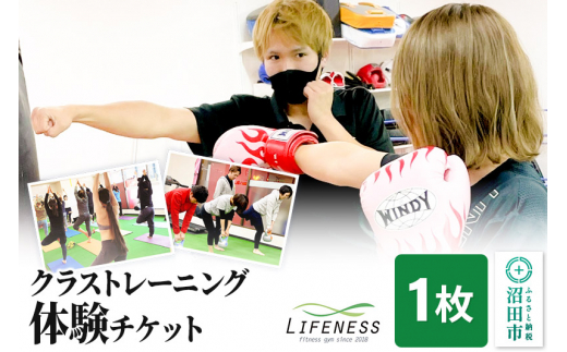 
クラストレーニング体験チケット 1枚 フィットネスジムLIFENESS
