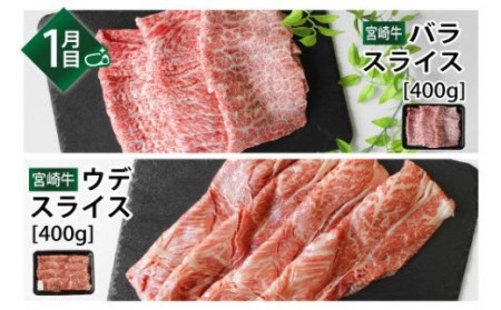 【定期便】 宮崎牛 しゃぶしゃぶ＆すき焼き 食べ比べセット 3ヶ月コース【肉 牛肉 国産 黒毛和牛 肉質等級4等級以上 4等級 5等級 定期便 全3回 しゃぶしゃぶ すき焼き 焼肉 】