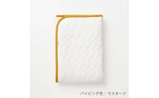 【大東寝具】～オールシーズン快適に使える敷パッド～　京和晒綿紗　ガーゼ敷パッド（脱脂綿入り）4層（マスタード・シングル）