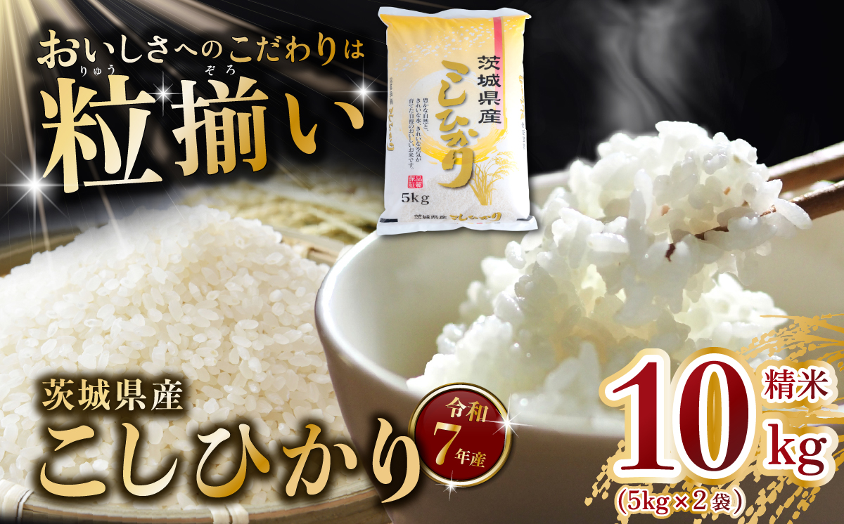 精米 コシヒカリ 10kg 茨城県下妻市産 【 お米 米 白米 ご飯 こめ コシヒカリ 令和7年産 茨城県産 】