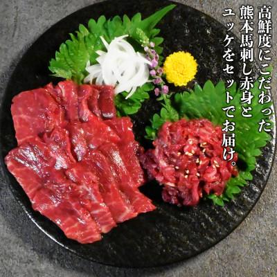 ふるさと納税 宇土市 熊本馬刺し 赤身300g・ユッケ200g 合計500gセット　国内肥育 |  | 01