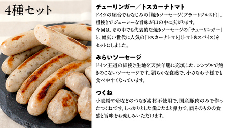 ソーセージ職人が作る 無塩せき ソーセージ ・つくね アラカルトセット ステーキ チューリンガー トスカーナ ウインナー 美味しい 焼きソーセージ 国産豚 機内食 ビジネスクラス ファーストクラス ド