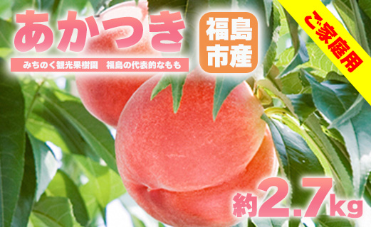 No.2351もも「あかつき」ご家庭用　約2.7kg【2024年発送】