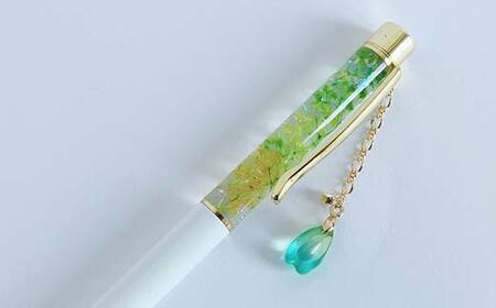 HAL-zion チャーム付きハーバリウムボールペン「天色」シリーズ 若草 F5K-413